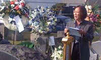 Frank Chin reads at Emi service